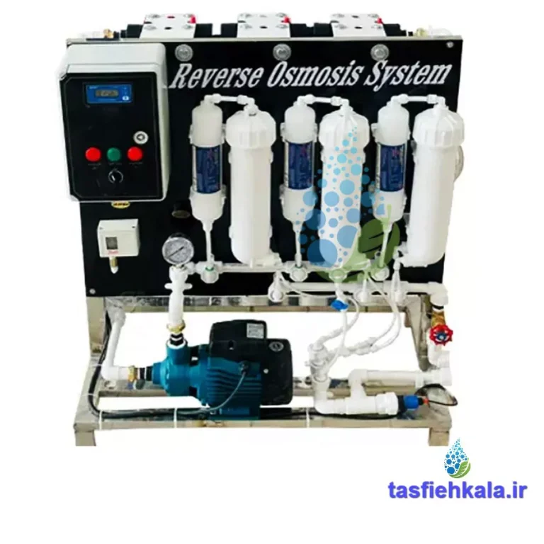 دستگاه تصفیه آب نیمه صنعتی 1200 گالن شاسی استیل