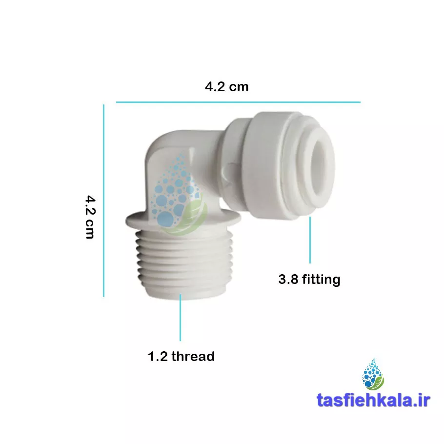 زانو یک دوم رزوه به سه هشتم فیتینگی نیمه صنعتی