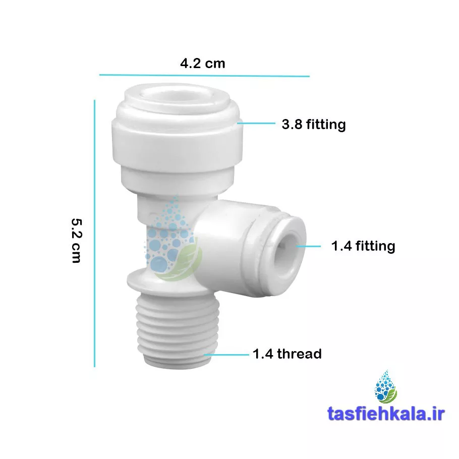 سه راه یک سر رزوه از کنار 6-6-10 نیمه صنعتی